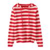Women S Striped Hooded Sweater Loose Casual Fit Pullover