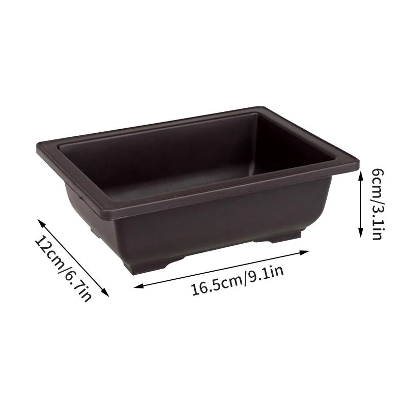 Flowerpots Imitation Purple Clay Succulent Plants Pots Outdoor Garden Landscape Bonsai Pot Trays Rectangular Square Planter