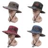 Ethnic Style Geometric Pattern Design Neutral Casual Denim Fisherman Hat For Outdoor Sun Protection