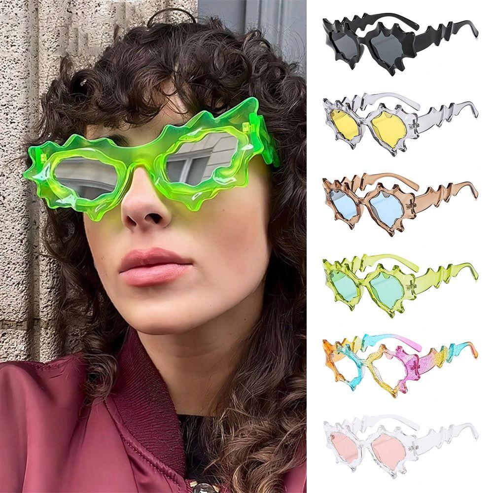 Fashion UV400 Y2K Punk Sunglasses Colorful Cat Eye Steampunk Shades for Women Men Trendy Protective Eyewear