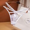 Transparent Sexy Pearl Flower Women Cross Belt Briefs Lace G-String Women's Thong T Panties