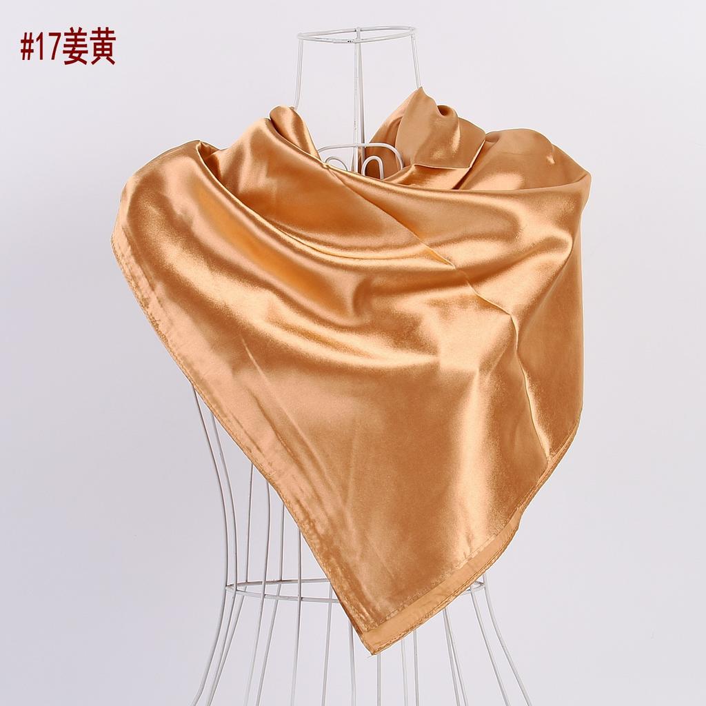 Solid Color Silk Scarf Square 90*90 Headscarf Foulard Satin Bandana Cheveux Neckerchief Hijab Accessoires For Woman Hair Scarf