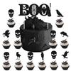 Halloween Skull Crow Letter Pull Flag Latte Flower Cake Plug Set Customized