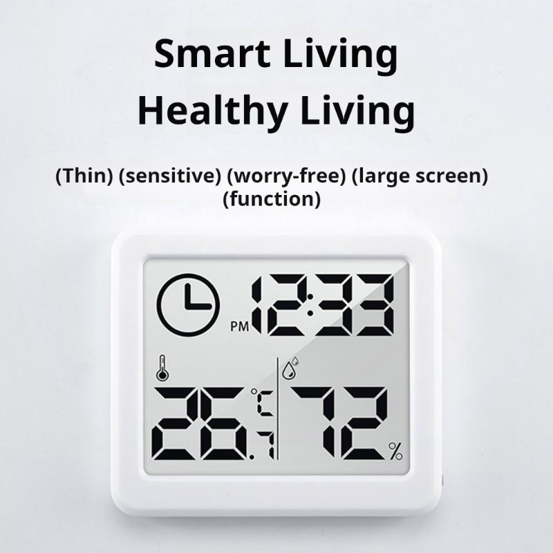 Temperature Humidity Meter Clock Temperature Format And Celsius For Home Office