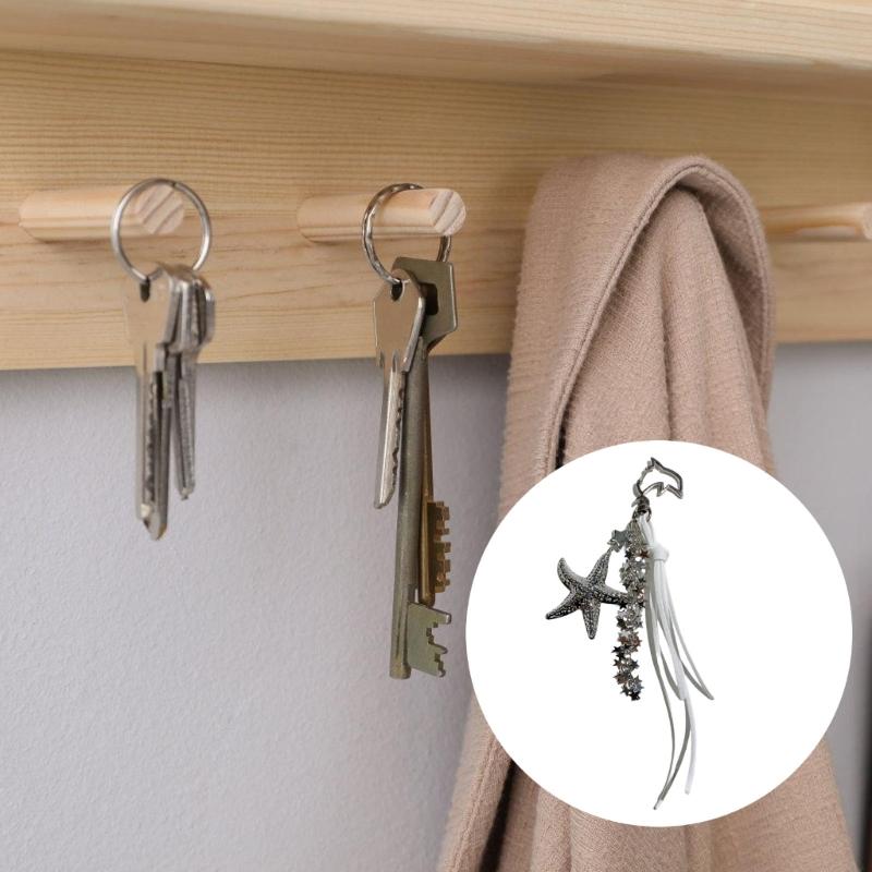 Handgefertigter Stern-Quasten-Schlüsselanhänger für Umhängetaschen Stilvolles Legierungsmetall Modisches Umhängetaschen-Anhänger-Accessoire
