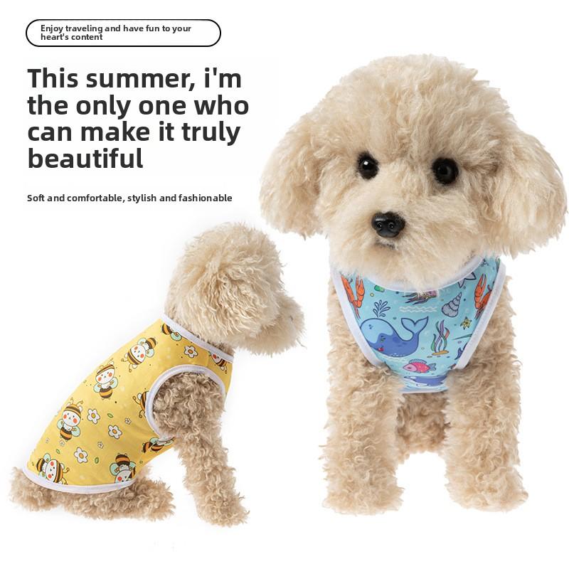 Summer Medium-sized Cat and Dog Vest Factory Wholesale Direct Sales Vest Cute Cat and Dog Clothes