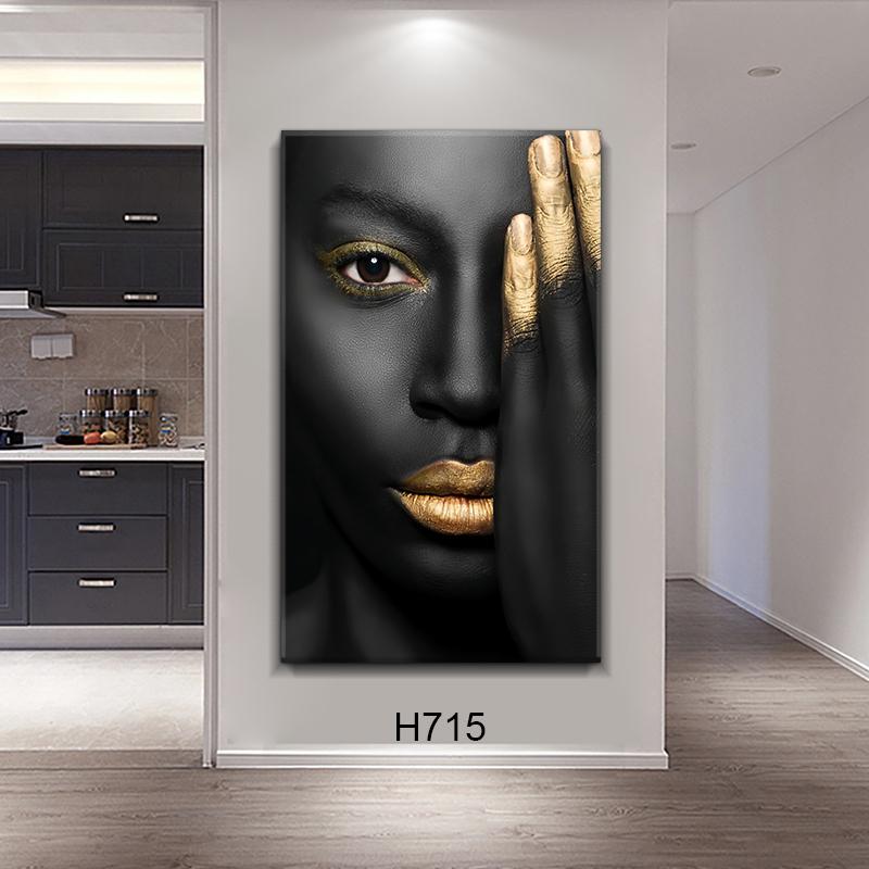 

Холст Картина Плакат Черная Африканская Сексуальная Женщина Печать на Холсте Коридор Настенная Роспись Художественная Картина Плакаты и Принты Домашний Декор 60x120cm No Frame