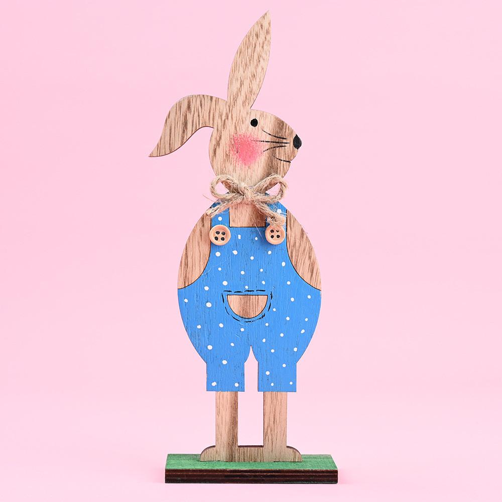 

Charming Easter Bunny Decorative Piece Wooden Rabbit Ornament For Holiday Decor Easter Wooden Rabbit Male