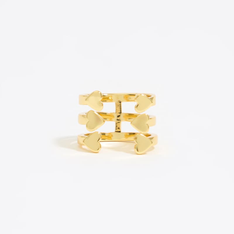 BIMBA Y LOLA [24FW] BIMBA Y LOLA Gold Heart Multi-Band Ring B246AIR006GOD