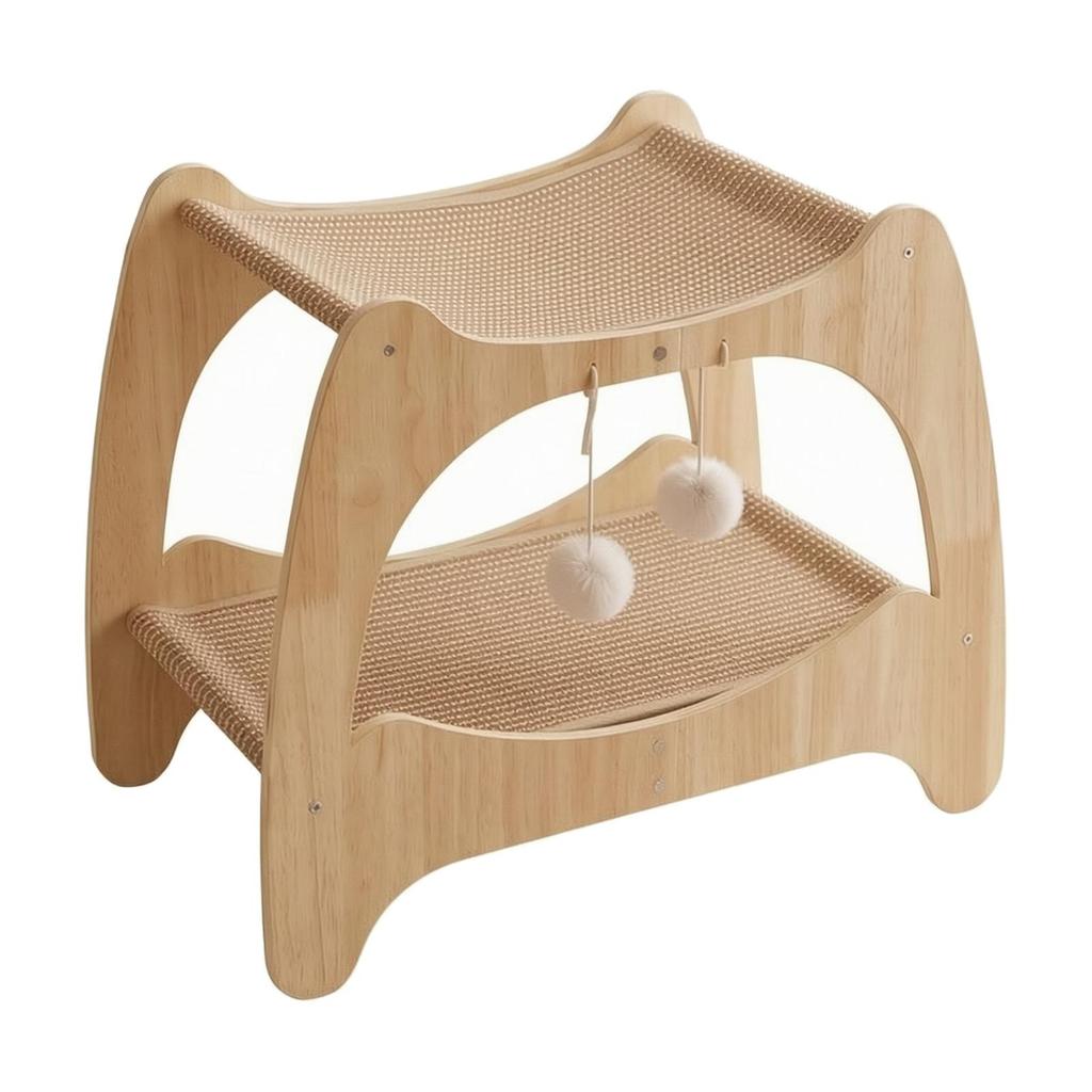 Two-Level Cat Furniture Piece Compact Resting Den with Scratching Levels