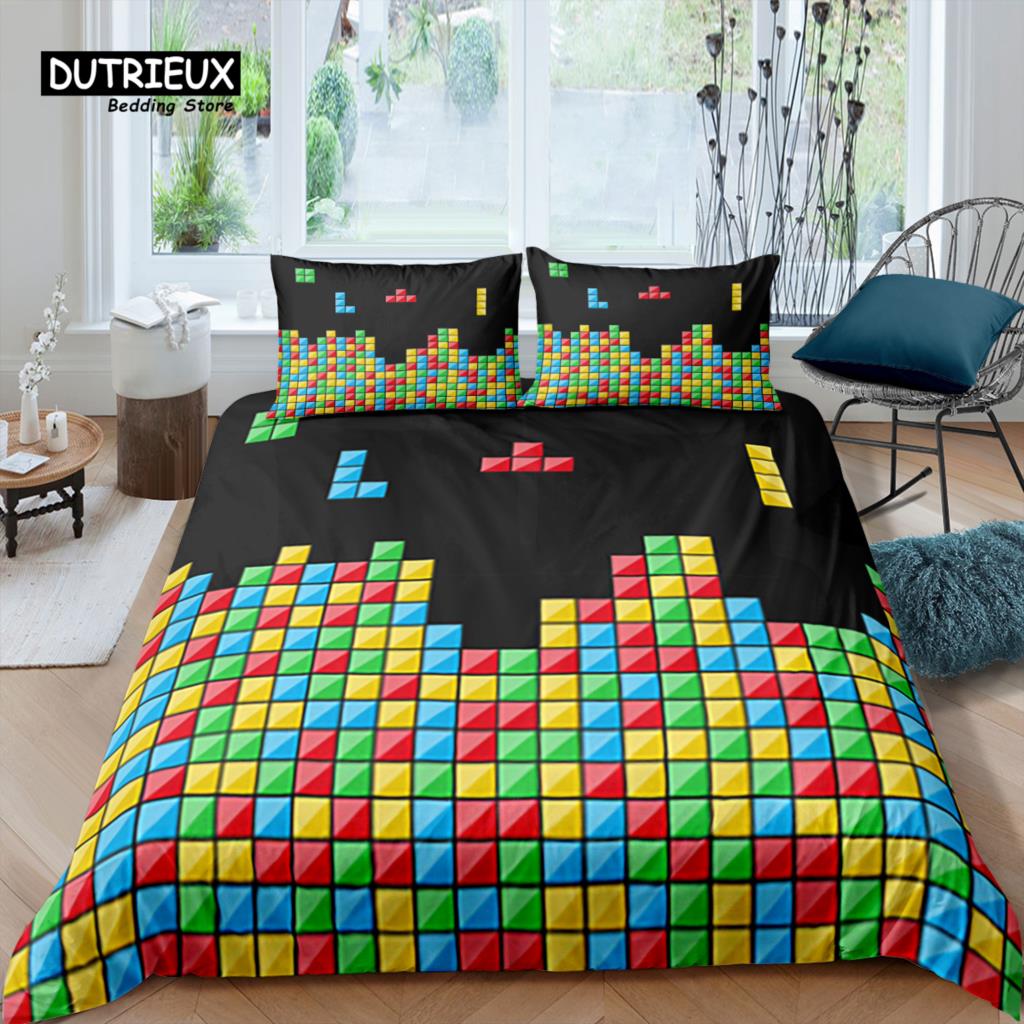 Home Living Luxury 3D Cube Bedding Set Girls Duvet Cover Set Pillowcase Kids Bedding Set Queen and King EU/US/AU/UK Size
