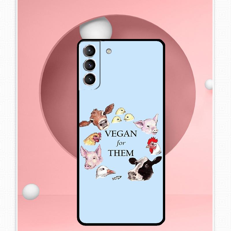 Go Vegan Case For Samsung Galaxy S24 Ultra S22 Plus S20 S21 FE S8 S9 S10 Note 10 20 S23 Ultra Cover