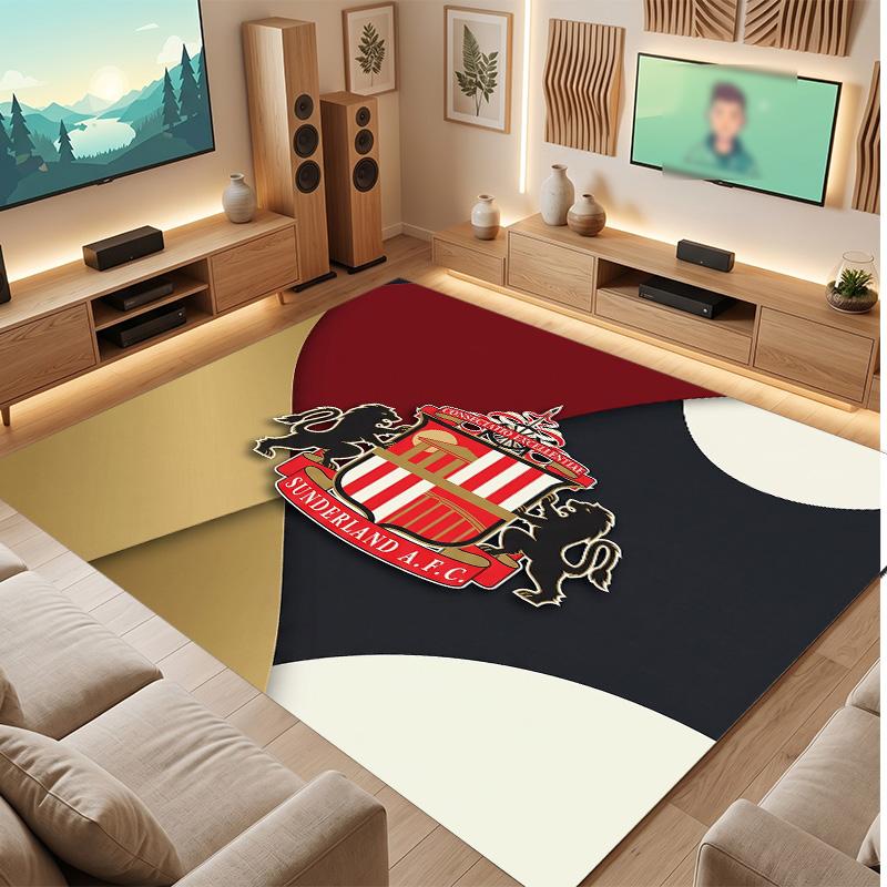 Tappeto in Velluto di Cristallo con Stampa del Sunderland Football Club, Comodo Assorbente d'Acqua Antiscivolo Tappeto per Pavimenti Interni