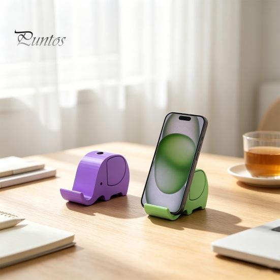 3D Printed Elephant Phone Holder with Pen Holder, Multifunctional Stand, Hands-Free Sturdy For Watching Videos Desktop Organizer, Creative Cute Shape