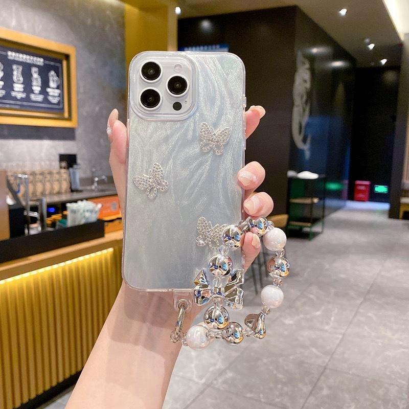 IMD Feather Yarn Suitable for Apple 16PROMAX Folded Love Mobile Phone Case Iphone11/14 Laser Silver Protective Case