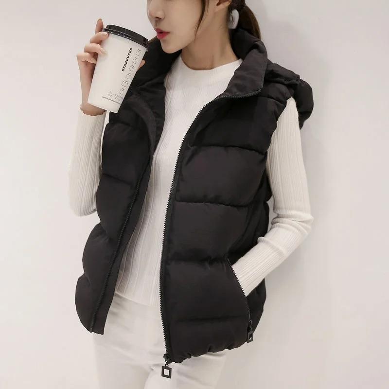 Winter Ärmellose Jacke Damen Kapuzenpullover Daunenweste Entendaunen Puffer Weste Leichte Winddichte Pufferjacke