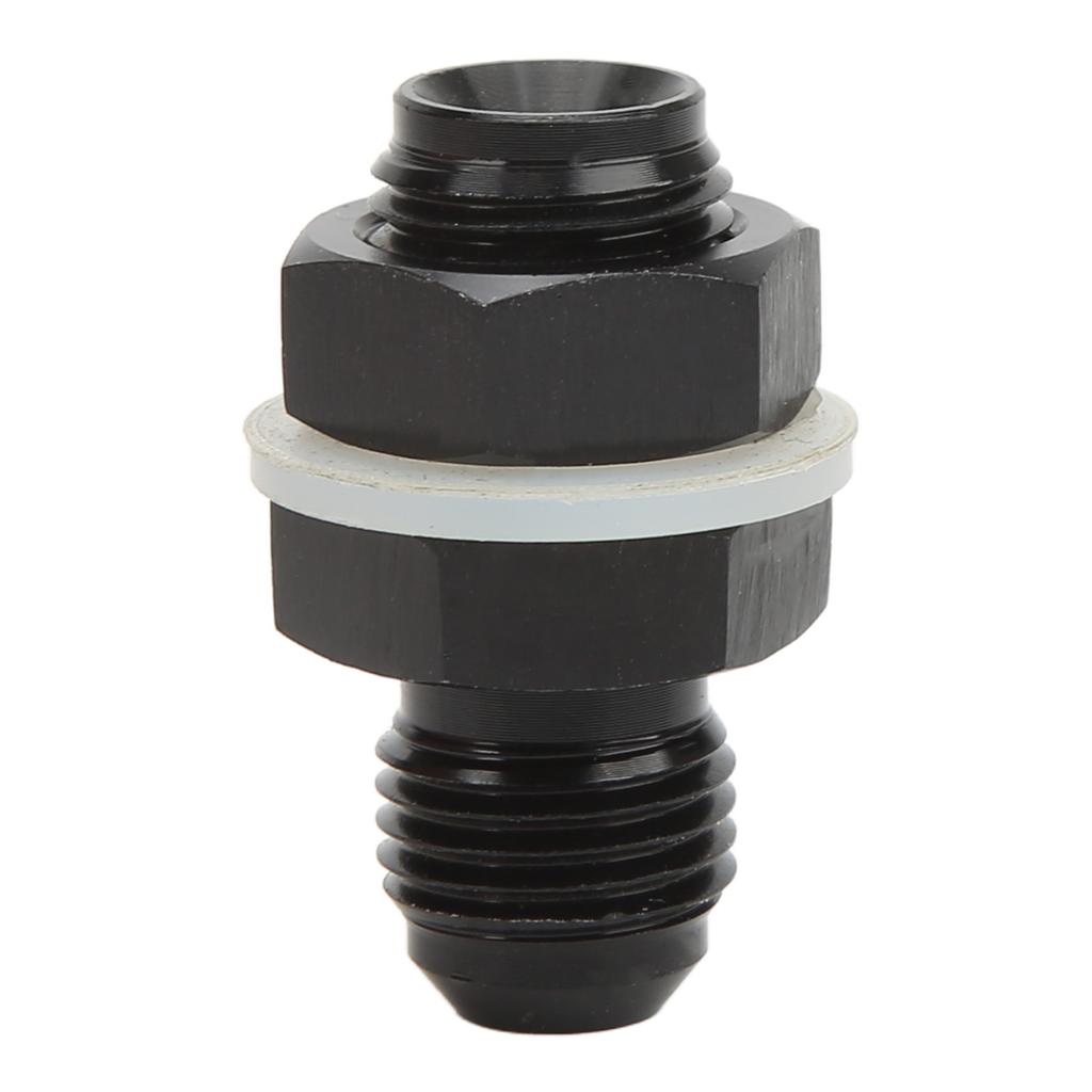 Fuel Cell Bulkhead Fitting with PTFE Washer Black Anodized 6061‑T6 Aluminum Alloy Connector for Most Fluid