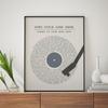 Song Lyrics Wall Art Print, Blue Vinyl Record Player Music Lyric Spiral Artwork, Personalized Poster For Living Room Bedroom Apartment Dorm Gift Idea