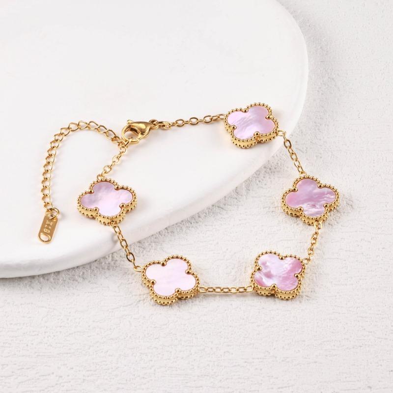 Four-leaf Clover Bracelet for Women Double-sided Genuine Mother-of-pearl Luxurious and High-end Fashion Accessory