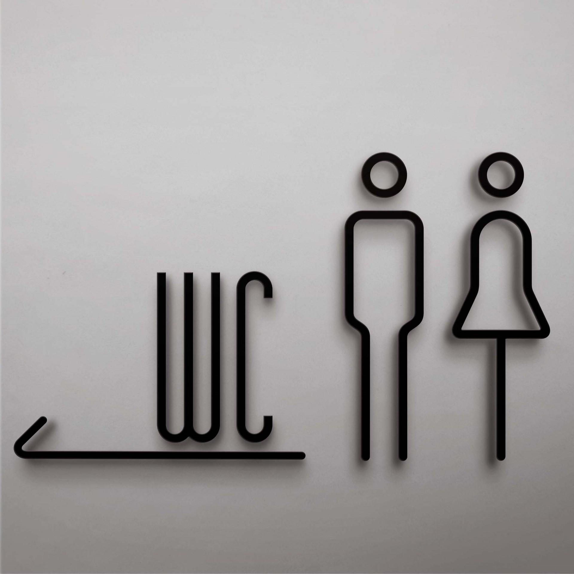 

3D Стерео Мужской и Женский Наклейка на Стену для Ванной Комнаты - Табличка на Дверь Туалета WC