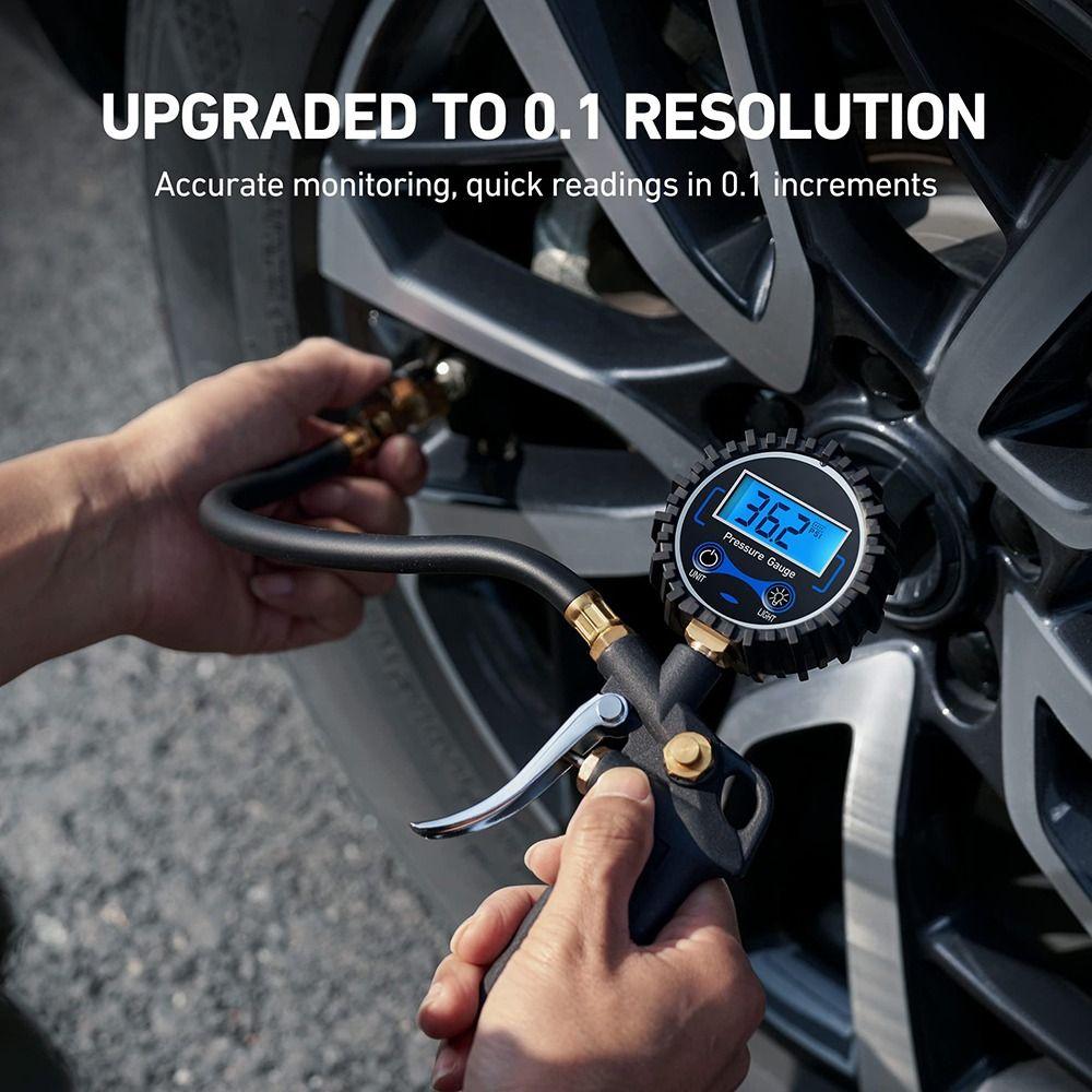0.1 Oppløsning Digital Dekktrykkmåler Digital Dekktester Motorsykkel