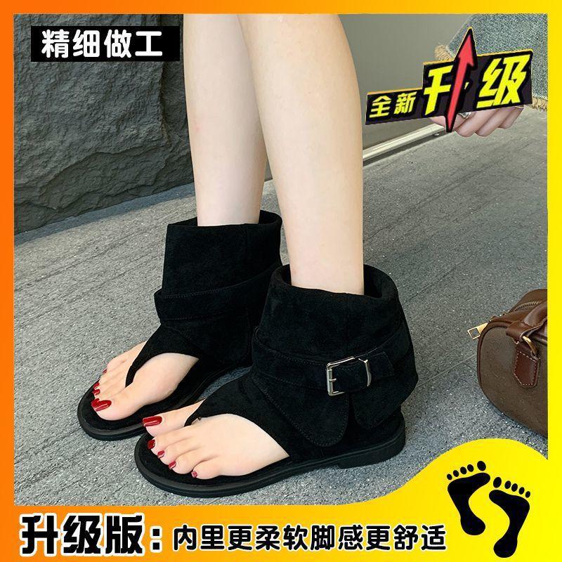Flat Toe Cool Boots Women's Summer 2025 New Internet Celebrity Explosion with Skirt Short Boots Temperament Versatile Sandals