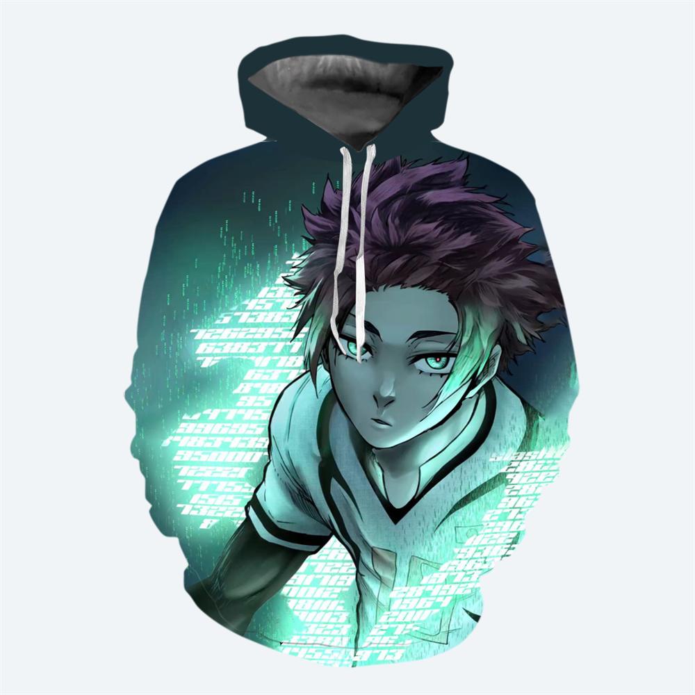 

Японское Аниме Blue Lock Толстовки с 3D-принтом Свитшот Мужской Женский Лонгслив Спортивный костюм Мода Харадзюку Y2k Худи Мужская одежда S