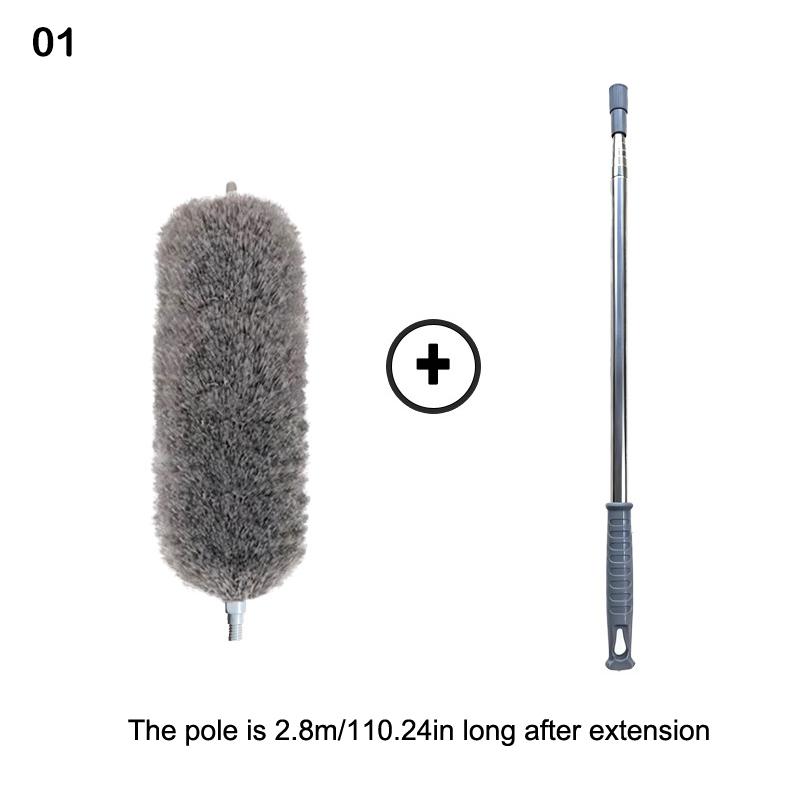 280cm Dust Dusters With Extension Pole Retractable Dust Reusable Ceiling Cleaning Removal Brush Microfiber Dusting Brush Tool
