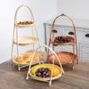 Hand-Woven Bamboo Multi-Layer Tea and Pastry Stand - Fruit and Snack Display Basket