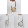 Silver Crystal Ball Mini Chain Crossbody Bag With Sparkling Rhinestones For Daily Use