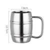 New 450/500ML Double Stainless Steel Beer Cup Outdoor Camping Western Coffee Cup with Handle Insulated Portable Water Cup Mugs