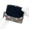 Inden H Glasses Navy Blue with White Hydrangea [Inden-ya] Case, Deerskin, Lacquer, Pattern, 4206-14-174