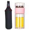 Double Wall Glass Water Bottle With Case Tea Drink Bottle Infuser Tumbler Drinkware Waterbottle Stainless Steel Tea Filter Cup