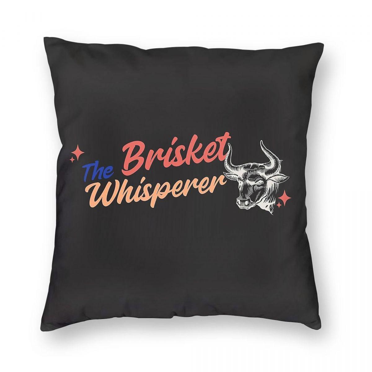 Bbq Sticker The Brisket Whisperer Fans Square Pillowcase Polyester Linen Velvet Pattern Zip Decor Pillow Case Sofa Cushion Cover 30x30cm