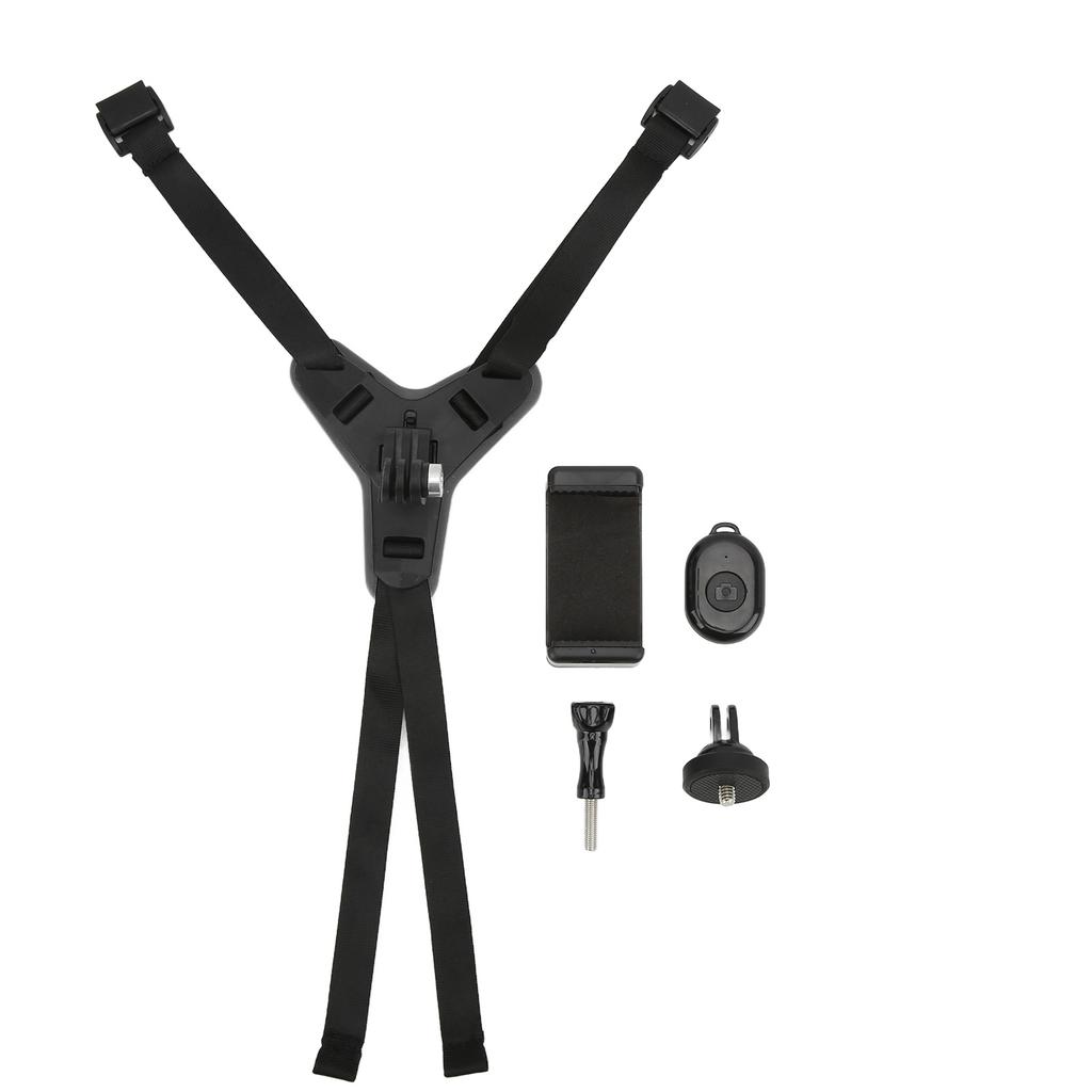 Sklisikker motorsykkelhjelm front hakebrakett lett hjelm hakemontering holder for telefon svart