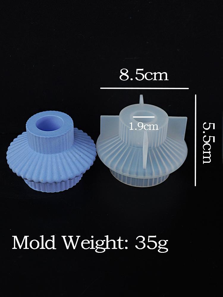 Geometry Stripe Candlestick Silicone Mold DIY Round Lantern Candle Holder Ornaments Molds Plaster Resin Crafts Making Home Decor