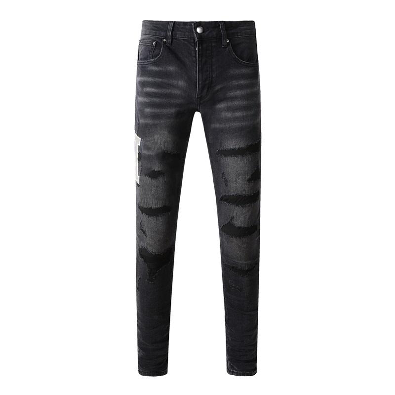 VibeStreet Fashion Americans Brands Men's Jeans Luxury Streetwear Holes Long Trousers Quality Male Stretch Slim Pants Skinny Trousers