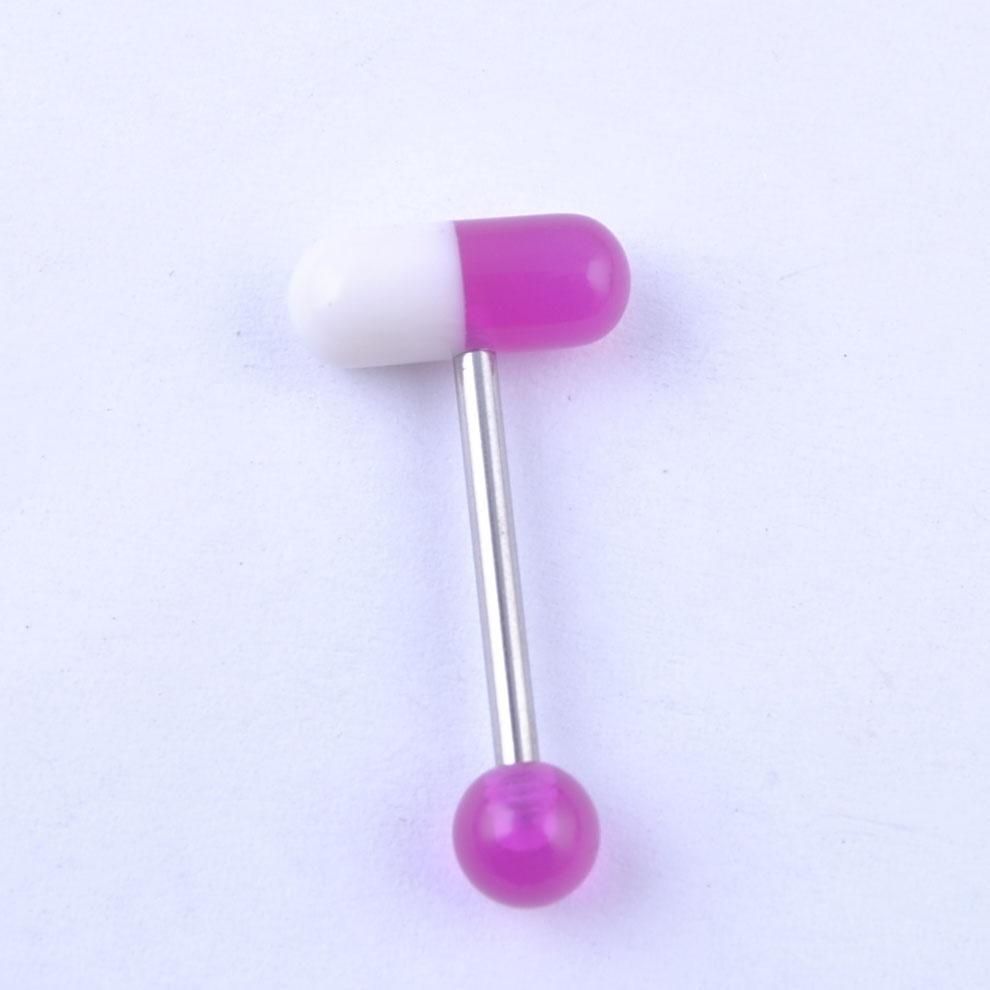NOUVEAU 10 Couleurs Pilule Capsule Tongue Nipple Bar Ring Barbell Bijoux NOUVEAU 10 Couleurs Pilule Capsule Tongue Nipple Bar Ring Barbell Bijoux
