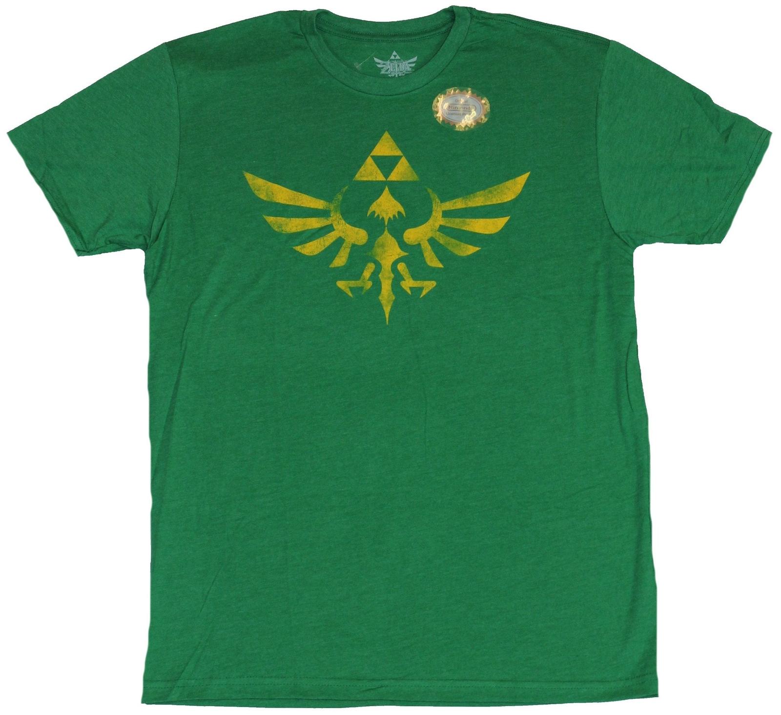 Legend of Zelda Adult New T-Shirt Distressed Winged Triforce Yellow Print XXXL