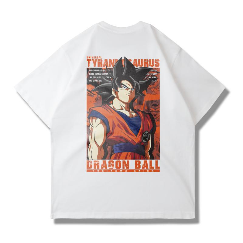 Dragon Ball Goku Shortsleeved Tshirt Unisex Large Size Loose Trendy Brand Summer Pure Cotton Unisex Parentchild Clothing