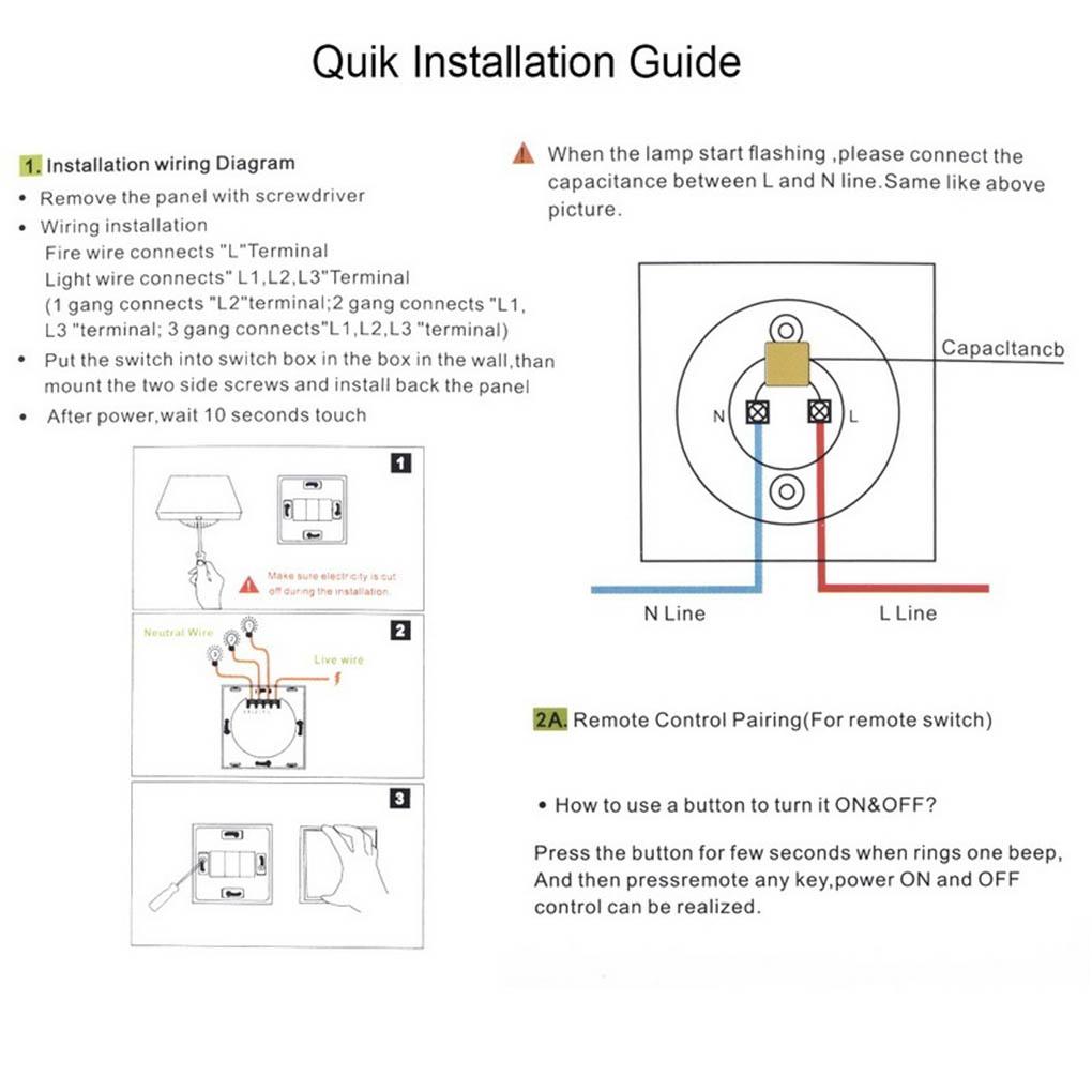 WIFI Smart Wall Light Panel 3 Gang Screen Wireless Switch APP Remote
