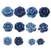 5pcs Korean Style Denim Fabric Flowers for DIY Crafts and Sewing Projects