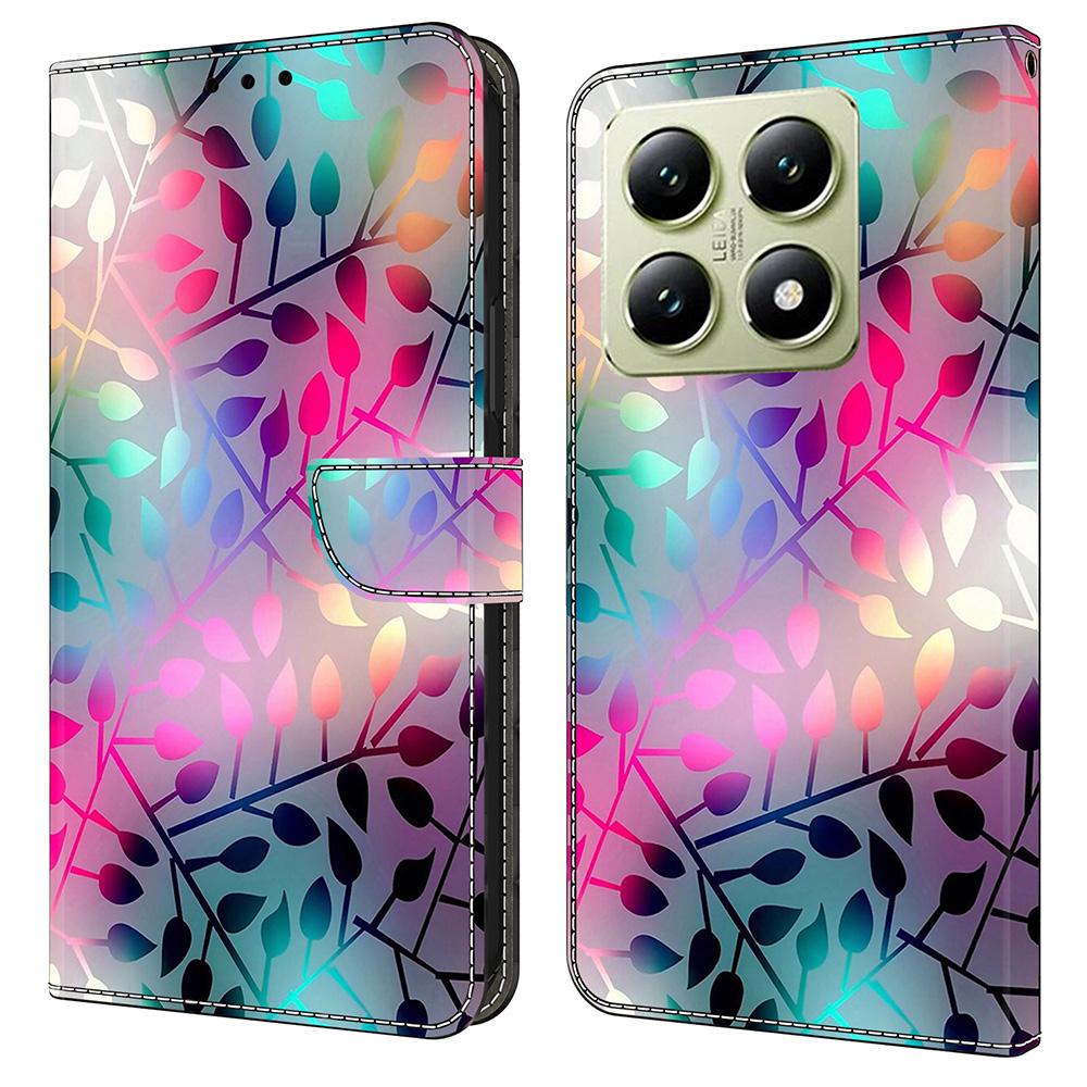 

Для Xiaomi 14T Чехол Магнитная застежка 3D узор Кожаный кошелек Чехол для телефона Maple Leaf