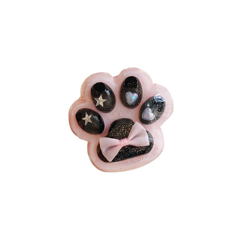 Jouet Anti-Stress à Presser Patte de Chat Rose & Noir - Doux, Décompression Type Boue, Article Blind Bag