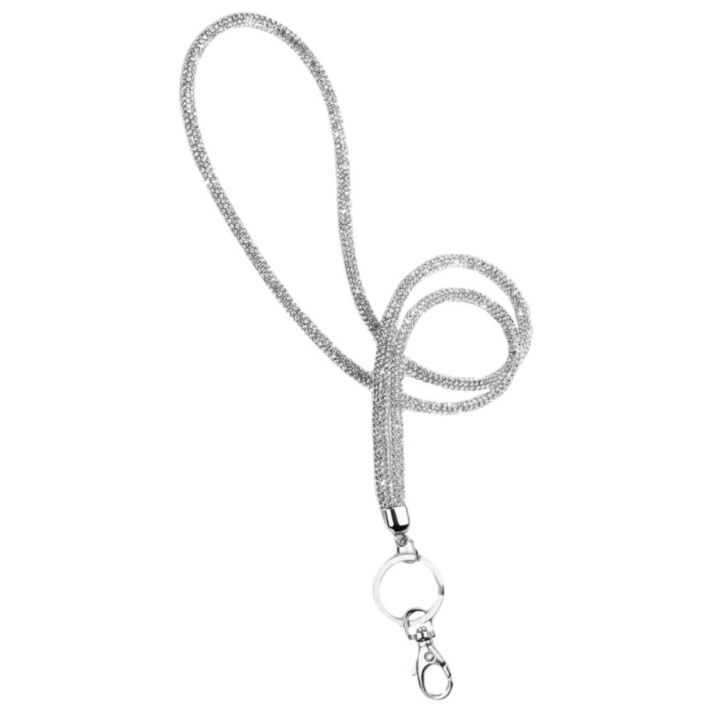 Glitter Bright Rhinestone Card Lanyard Lightweight Crystal Neck Strap  Office Card