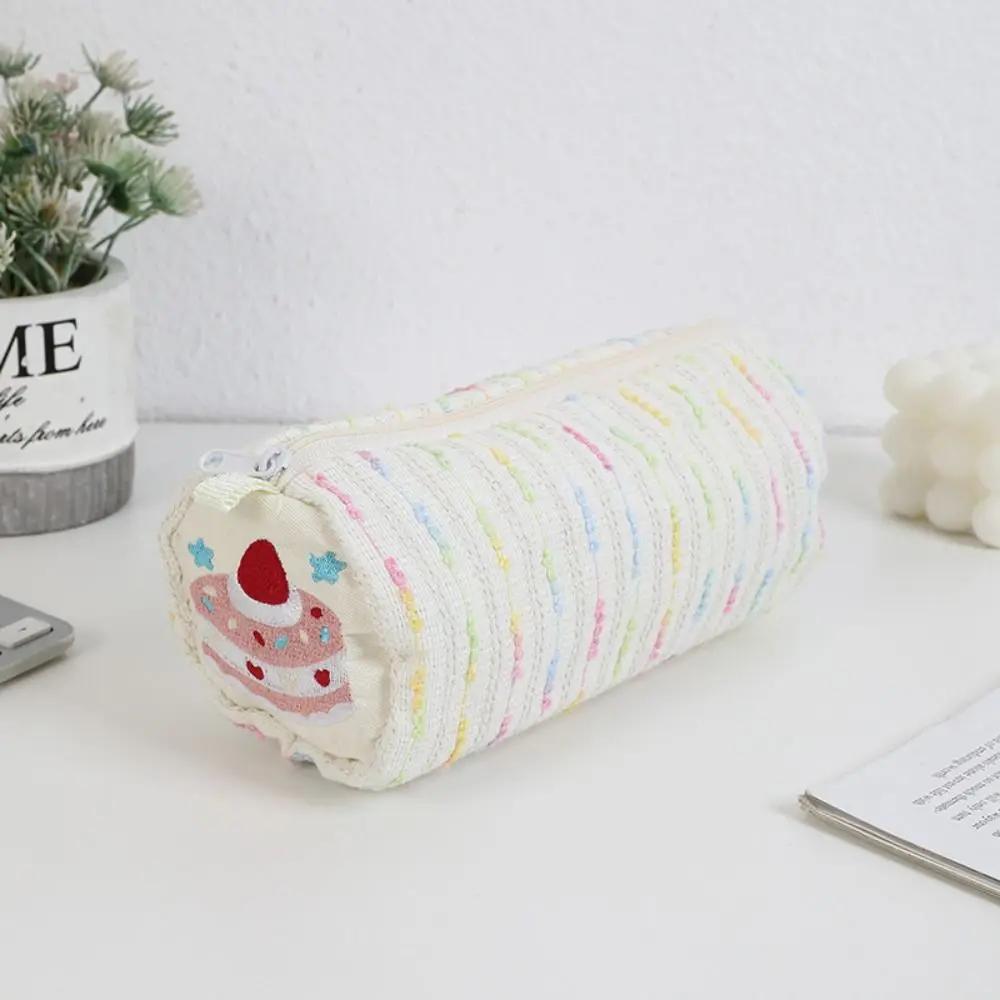 Portable Pink Pen Bag Soft Touch Large Capacity Pen Box Storage Bag School Office