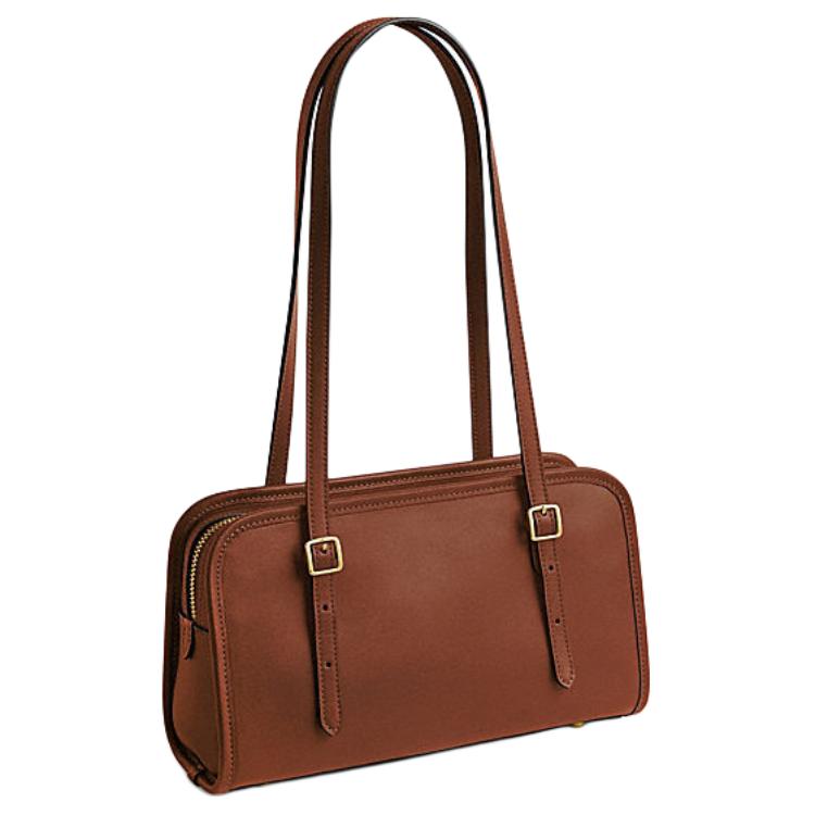 Coach Swing Zip 25 Logo Leather Shoulder Bag Women Shoulder Bag Brown CM565-B4L4A