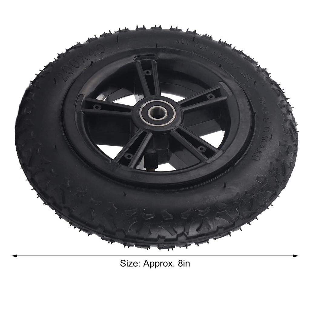 Ongwan Electric Scooter Wheel Hub and Tire Set, 200x40 Rubber Inflation Tire with Wheel Hub, 8-Inch Replacement Tire
