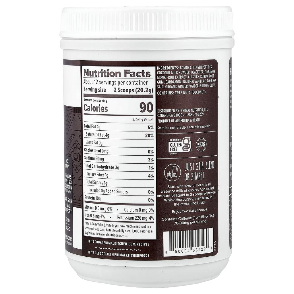 Collagen Keto Latte, Chai Tea, 242.4G(8.55Oz)