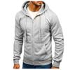 Men S Solid Color Zip Up Hooded Long Sleeve Cardigan Sweatshirt